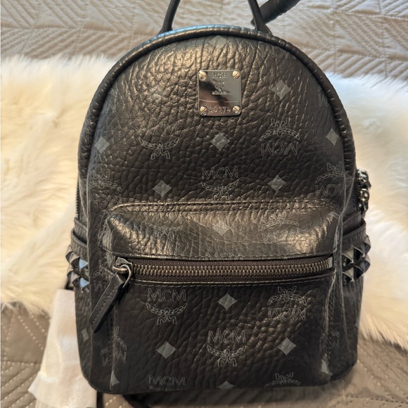 MCM Handbags - 🔥SEND OFFER🔥MCM Black Textured Backpack with Logo